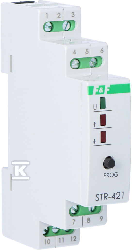 Sterownik rolet STR-421 dwuprzyciskowy, Un=24V AC, 8A, 1 moduł STR-421-24V