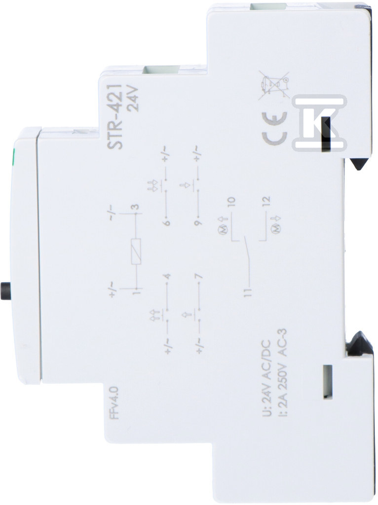 Sterownik rolet STR-421 dwuprzyciskowy, Un=24V AC, 8A, 1 moduł STR-421-24V - obrazek 2
