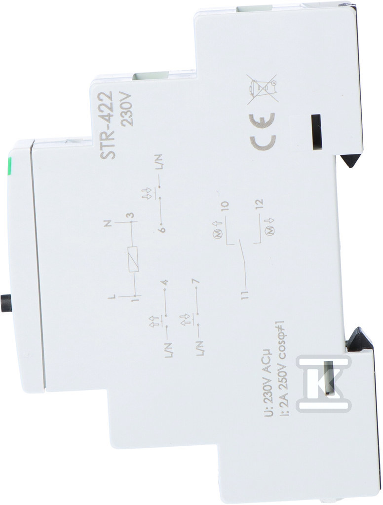 Sterownik rolet STR-422 jednoprzyciskowy, Un=230V AC, 8A, 1 moduł - obrazek 2
