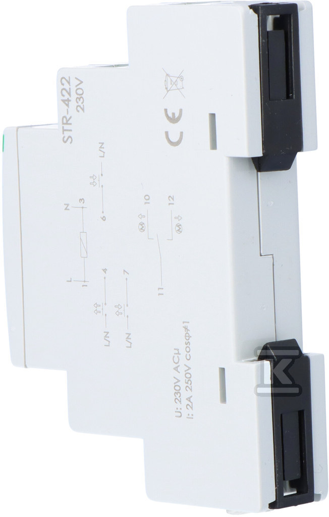 Sterownik rolet STR-422 jednoprzyciskowy, Un=230V AC, 8A, 1 moduł - obrazek 3