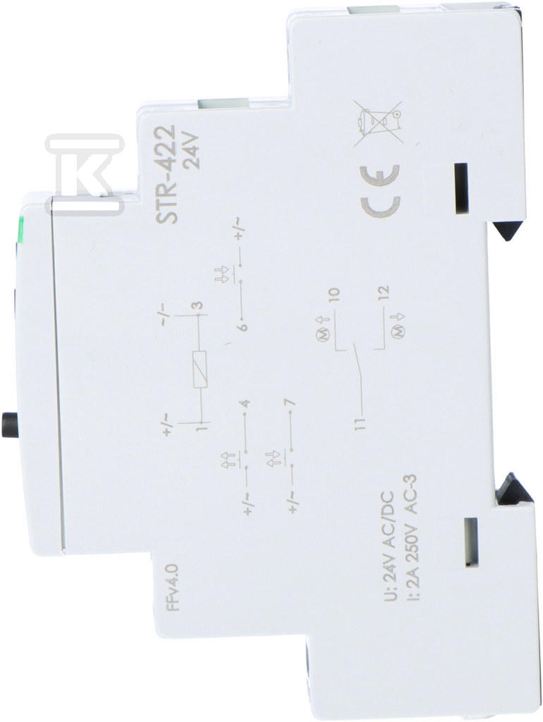 Sterownik rolet STR-422 jednoprzyciskowy, Un=24V AC, 8A, 1 moduł STR-422-24V - obrazek 3