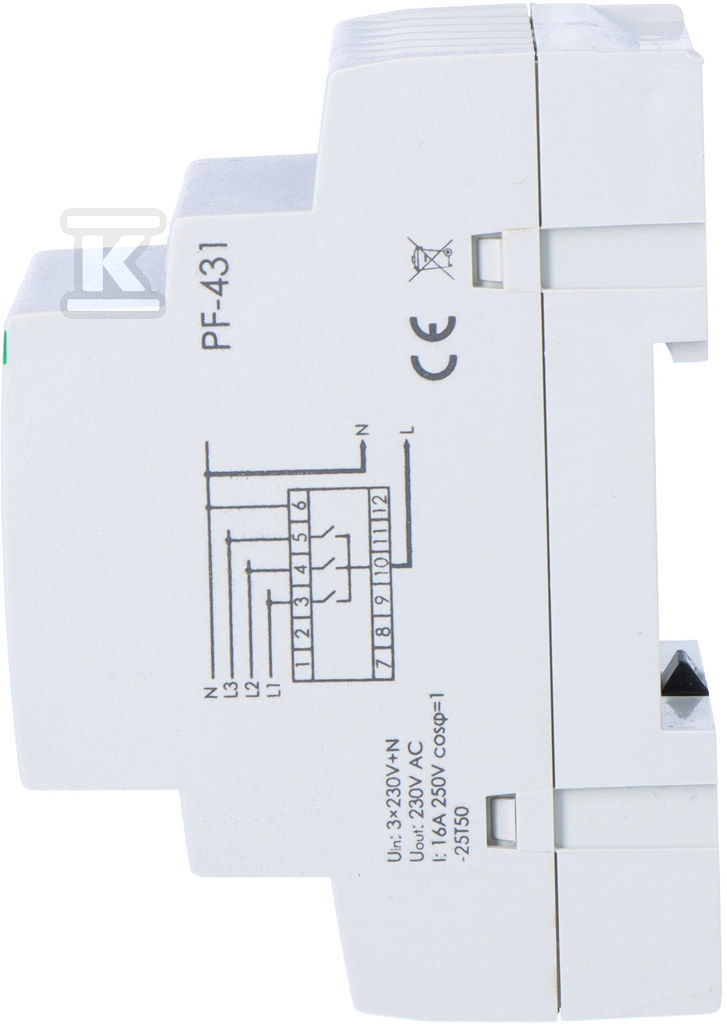 Automatyczny przełącznik faz PF-431 z fazą priorytetową, I=16A, 3 moduły - obrazek 2