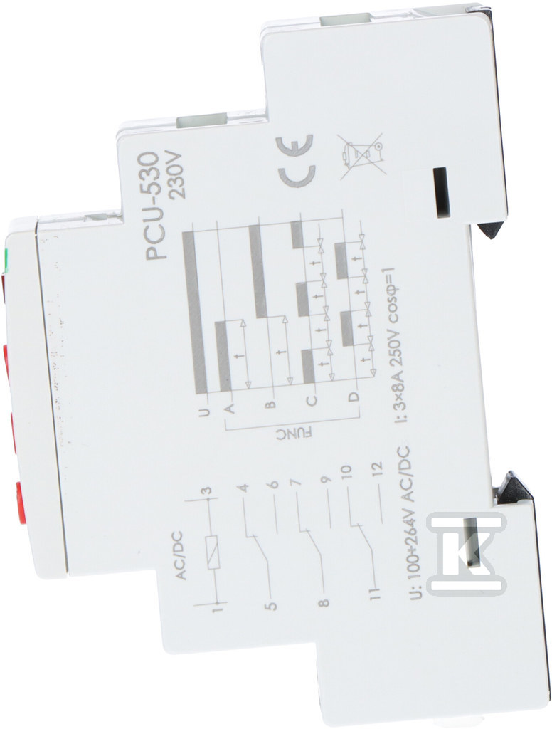 Przekażnik czasowy 10-funkcyjny 3xNO/NC 100-264V AC/DC PCU-530 - obrazek 3