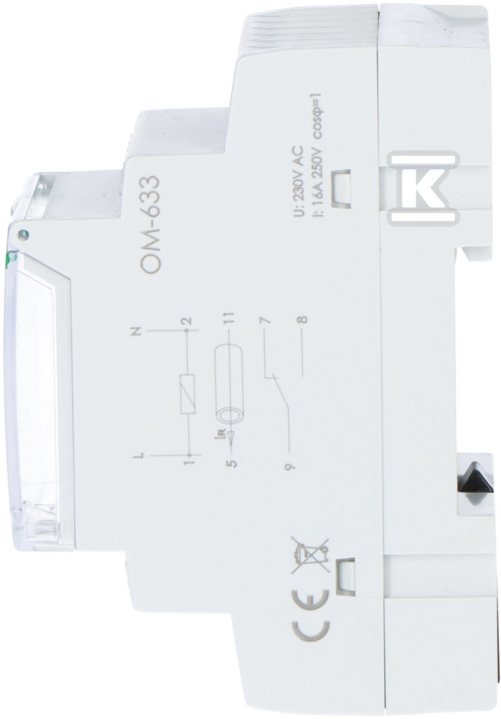 Ogranicznik z funkcją przekaźnika napięciowego, LCD, pomiar do 10kW, montaż na szynie DIN, OM-633 - obrazek 3