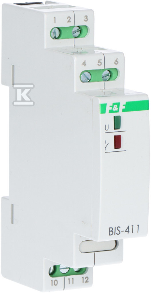 Przekaźnik bistabilny, na szynę DIN, z przekaźnikiem inrush 160A/20ms 24V BIS-411-LED-24V - obrazek 1