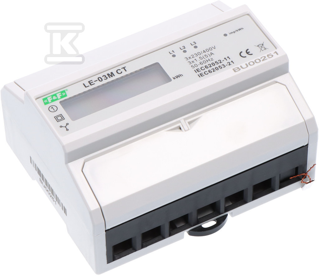 Zestaw do monitoringu energii: licznik energii elektrycznej- trójfazowy LE-03M + integrator liczników energii WI-MODBUS-D DTB101 - obrazek 2