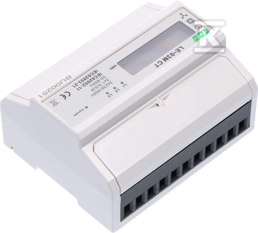 Licznik energii elektrycznej MODBUS RS-485 -trójfazowy LE-03M - obrazek 2
