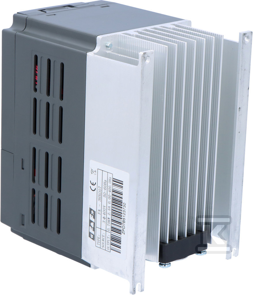 Falownik trójfazowy Uwe=3x400V AC, Iwe=3,3A, Uwy=3x400V AC, Iwy=2,5A, Pmax=0,75kW FA-3H007 - obrazek 3