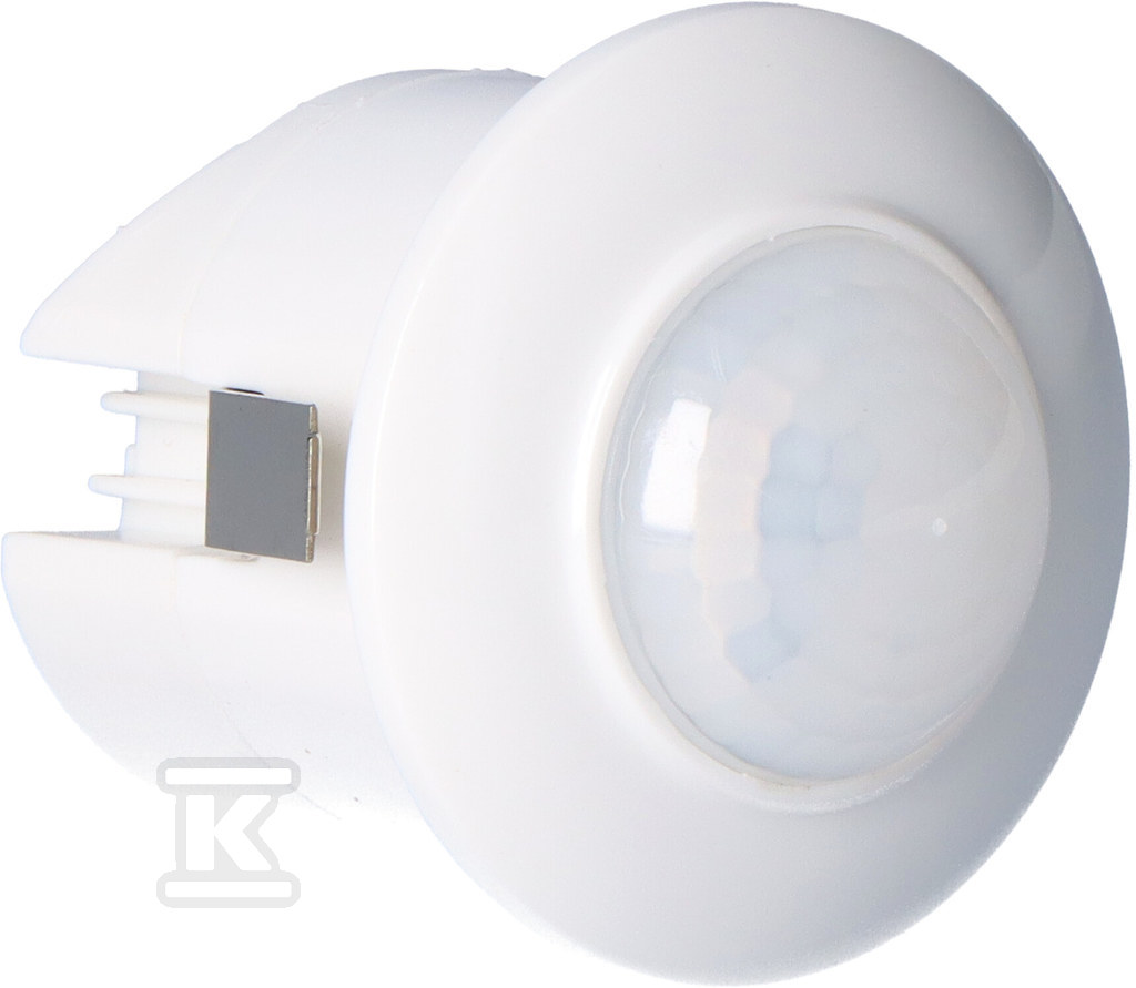 Czujnik ruchu PIR DR-07 – 360°, Un=230V AC, P=300W, montaż sufitowy, biały