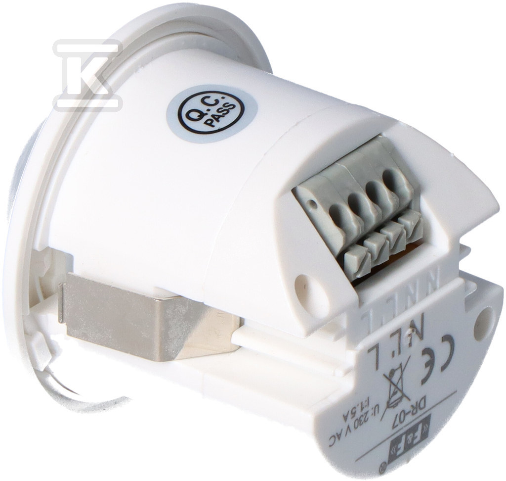 Czujnik ruchu PIR DR-07 - 360°, Un=230V AC, P=300W, montaż sufitowy, biały - obrazek 2