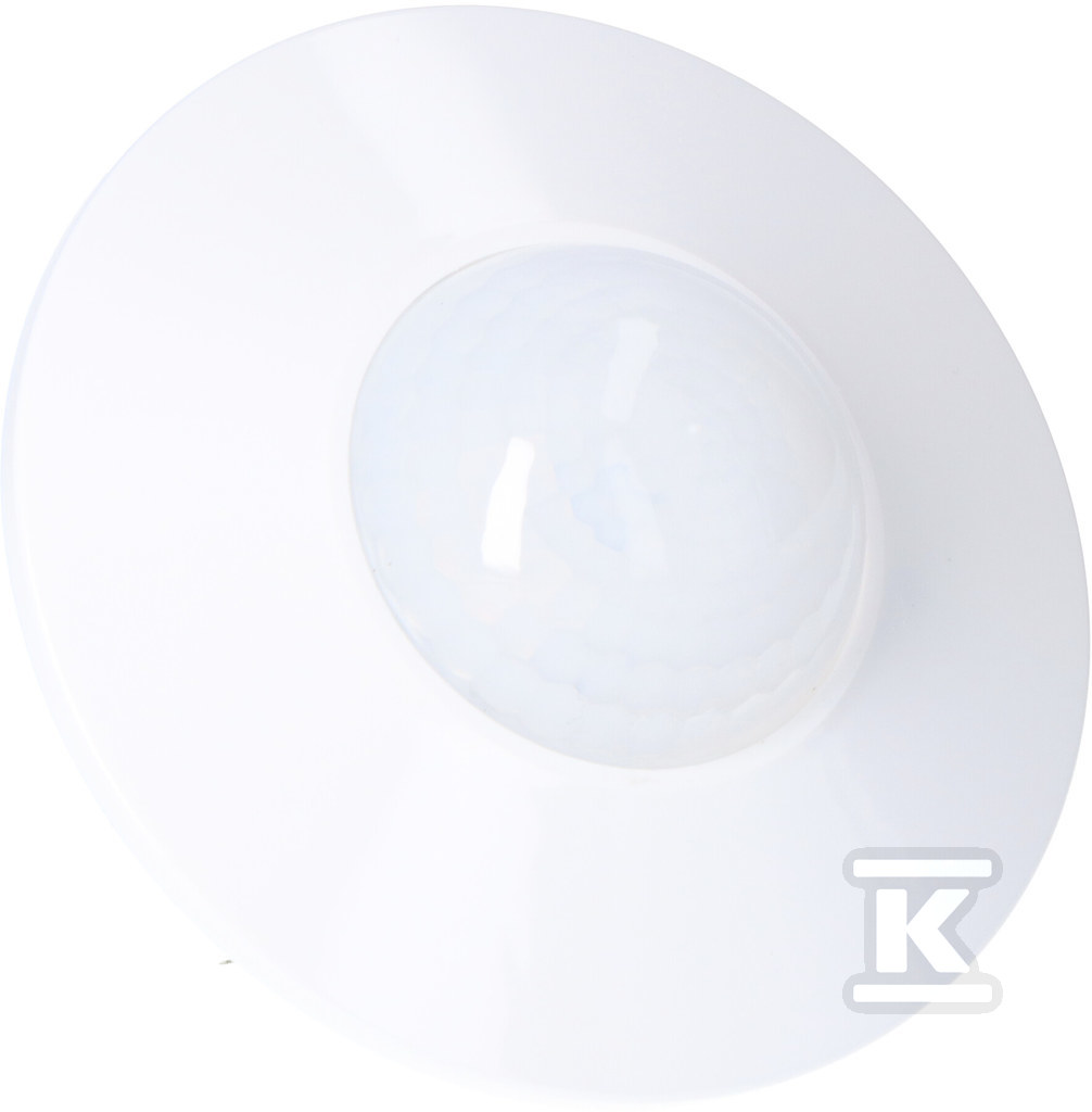 Czujnik ruchu PIR DR-08 – 360°, Un=230V AC, P=1000W, montaż sufitowy i do puszki podtynkowej FI60, biały