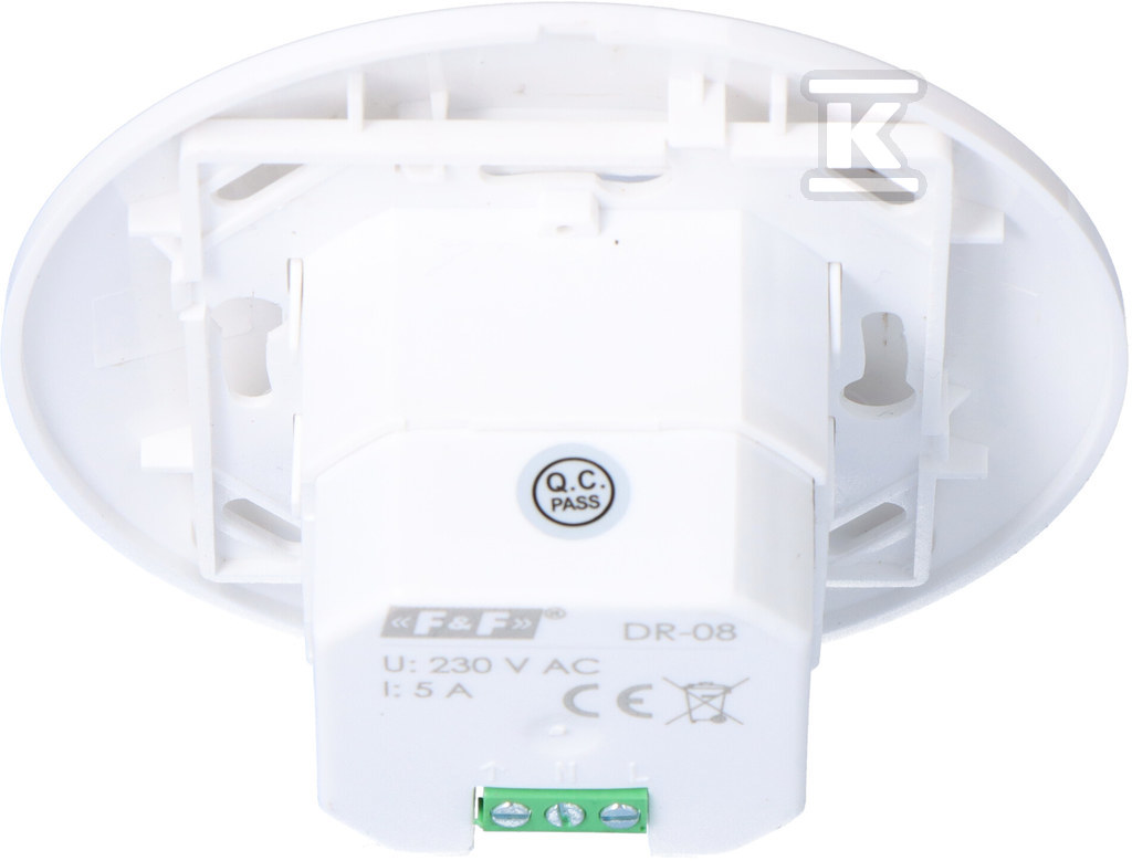 Czujnik ruchu PIR DR-08 - 360°, Un=230V AC, P=1000W, montaż sufitowy i do puszki podtynkowej FI60, biały - obrazek 3