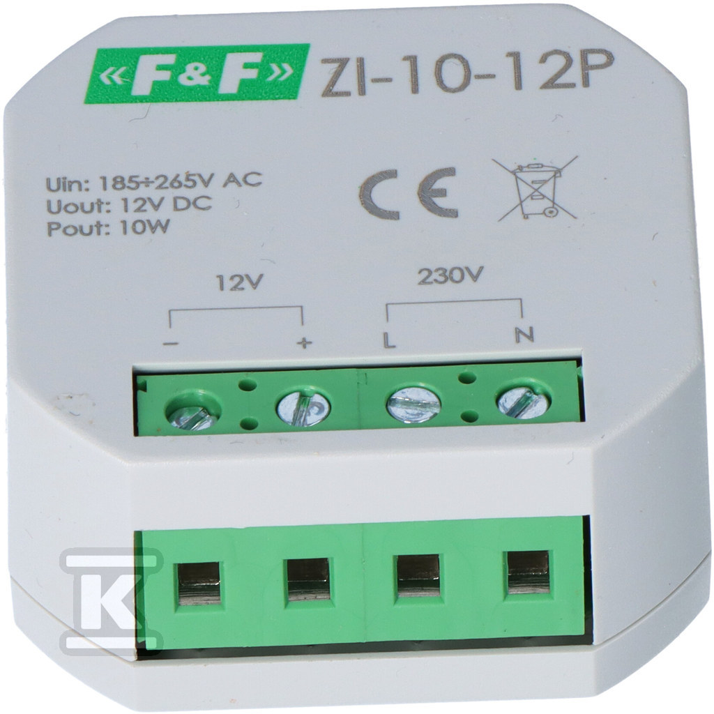 Zasilacz impulsowy do puszki 12V DC 10W ZI-10-12P - obrazek 2