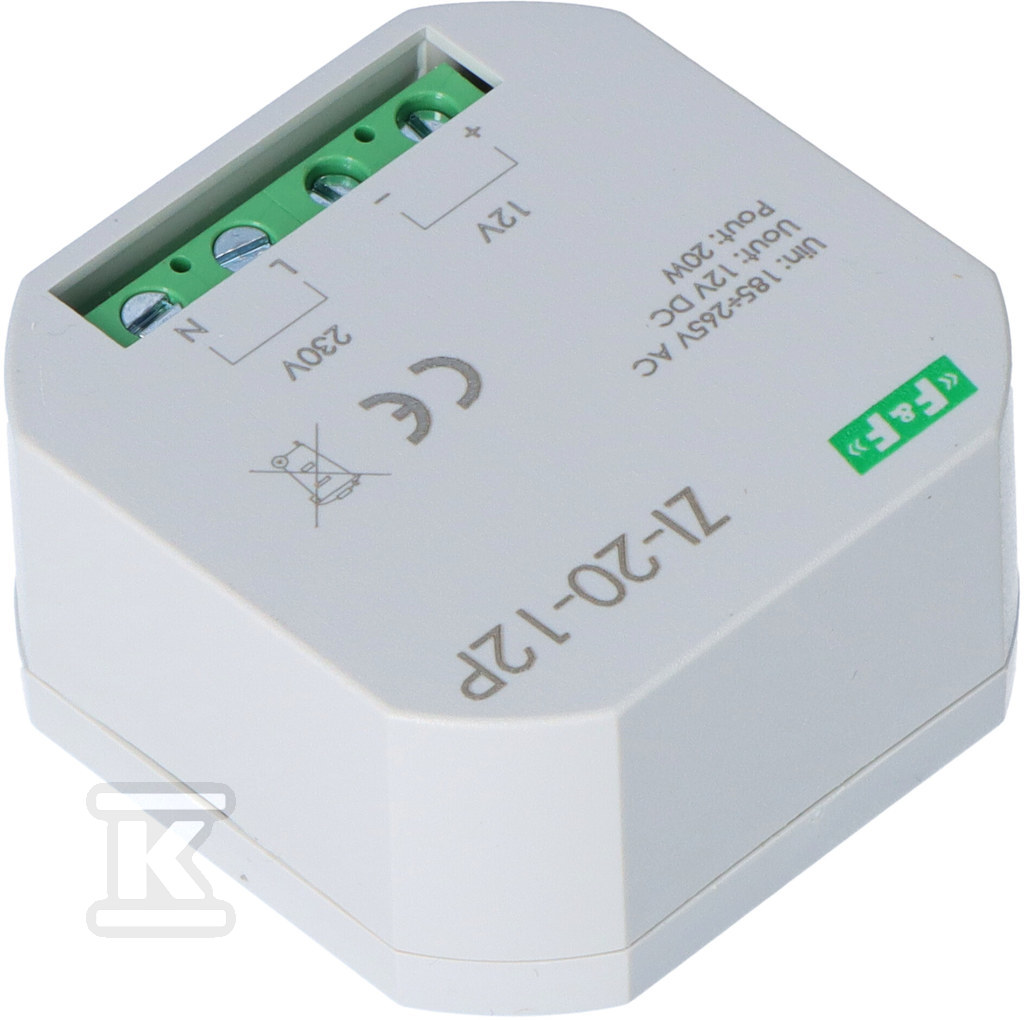Zasilacz impulsowy do puszki 12V DC 20W ZI-20-12P - obrazek 3