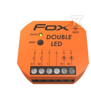 Sterownik 2-kanałowy Wi-Fi DOUBLE LED FOX - do oświetlenia LED 12/24V WI-LED2S2-P - obrazek 2