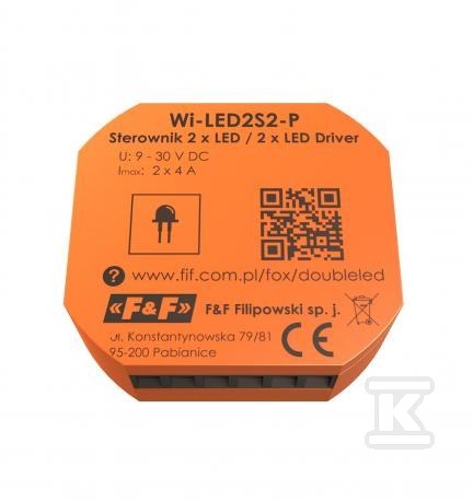 Sterownik 2-kanałowy Wi-Fi DOUBLE LED FOX - do oświetlenia LED 12/24V WI-LED2S2-P - obrazek 3