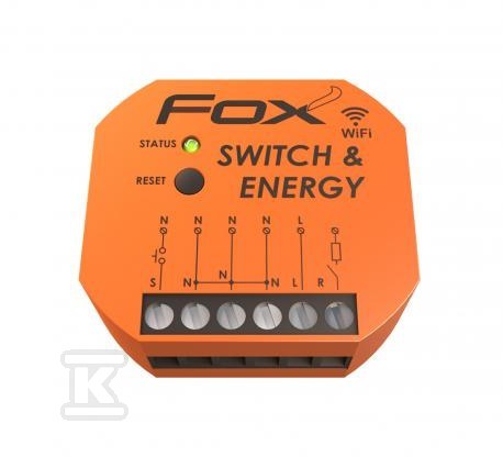 Przekaźnik pojedynczy Wi-Fi 230V SWITCH ENERGY FOX - z funkcją monitorowania parametrów sieci WI-R1S1-P - obrazek 3