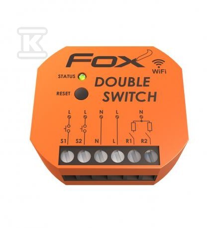 Przekaźnik Wi-Fi 2 kanałowy 230V DOUBLE SWITCH FOX WI-R2S2-P - obrazek 2