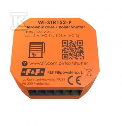 Dopuszkowy sterownik rolet Wi-Fi SHUTTER FOX z silnikiem 230V WI-STR1S2-P - obrazek 3
