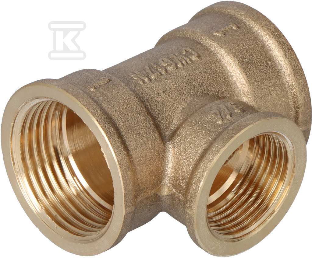 Trójnik redukcyjny mosiężny 1″x3/4″x1″ żółty T10Z