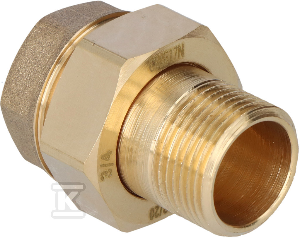 Śrubunek mosiężny 3/4" prosty z oringiem SGU3 - obrazek 1