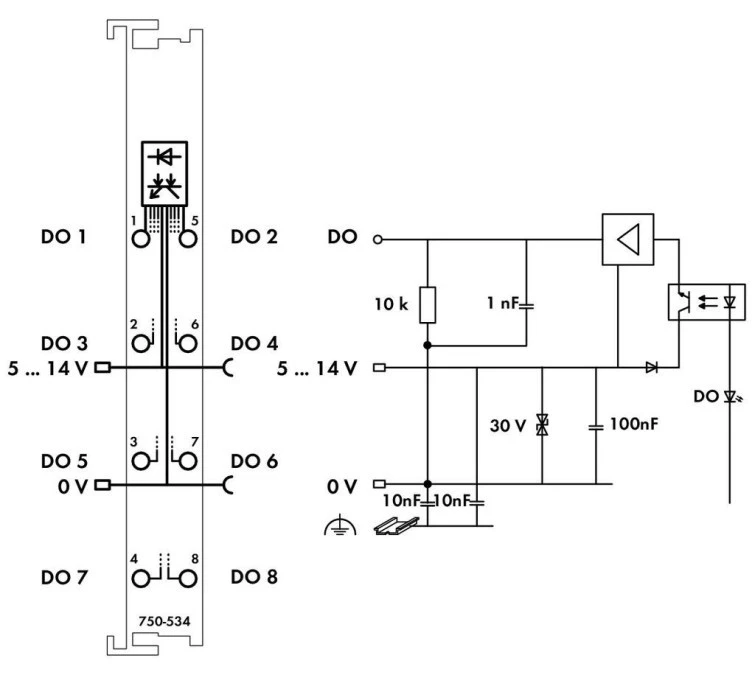 Moduł 8DO 12V DC 1A 750‑534 - obrazek 3