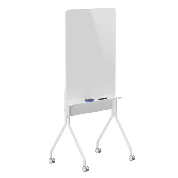Mobilna tablica suchościeralna Ergo Office, orientacja pionowa, biała, jednostronna, z półką, wymiary tablicy 1190x790mm, ER‑305 - obrazek 2