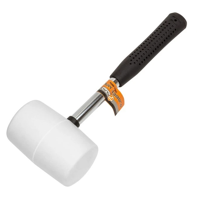 Młotek gumowy z metalową rączką, biały 680 g (39‑004) - obrazek 1