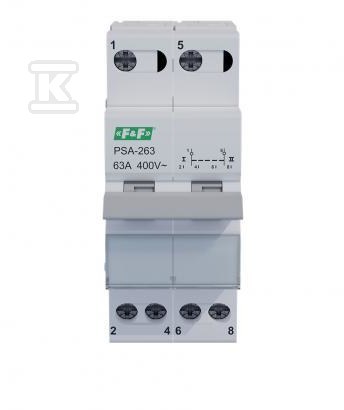 Przełącznik modułowy sieć-agregat, 2-torowy, 63 A PSA-263