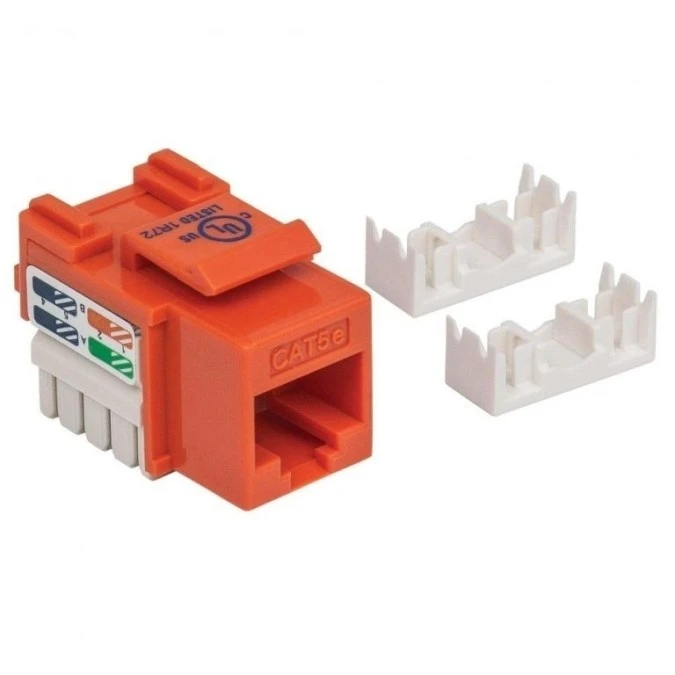 Moduł Keystone RJ45 UTP Cat5e Pomarańczowy Punch‑Down - obrazek 2