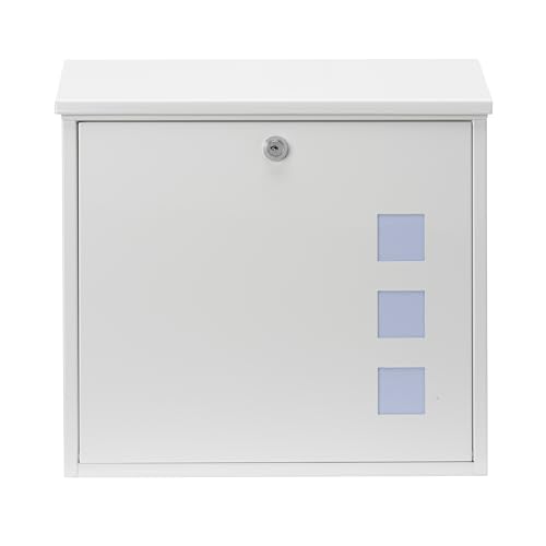 Sterling MB11BK Burg Wächter Aire montowana na ścianie ocynkowana stal zamykana odporna warunki atmosferyczne skrzynka pocztowa biała 37 x 36 11 cm - obrazek 1