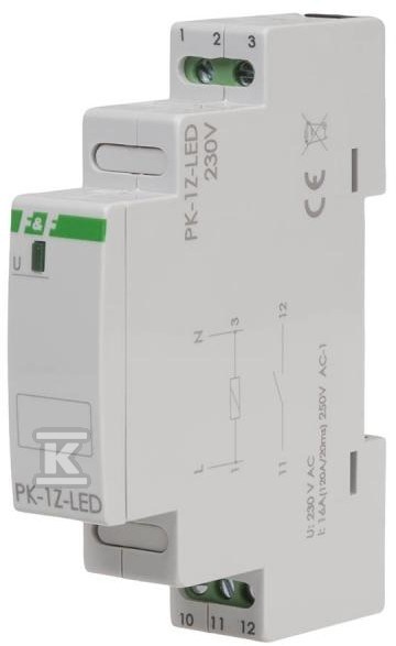 Przekaźnik elektromagnetyczny PK-1P 230 V, styk 1 x NO 16 A, Inrush 120A/20ms PK-1Z-LED-230 - obrazek 1