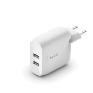 Belkin Boost Charge Dual USB Szybka Ładowarka 12W Biała WCB002VFWH Belkin Boost Charge Dual USB Szybka Ładowarka 12W Biała WCB002VFWH