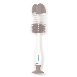 BabyOno, Szczotka do butelek i smoczków, samostojąca z przyssawką chowaną mini szczoteczką, Brązowy BabyOno, Szczotka do butelek i smoczków, samostojąca z przyssawką chowaną mini szczoteczką, Brązowy