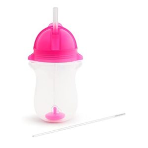 Munchkin Kubek Niekapek Ze Słomką Różowy 296 ml Munchkin Kubek Niekapek Ze Słomką Różowy 296 ml