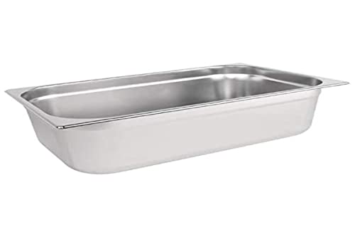 Vogue K924 stal nierdzewna 1/1 patelnia gastronomiczna 20 l / 150 mm głęboka żywność pojemnik, srebrny