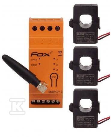 Monitor energii elektrycznej WI-FI 3F+N,FOX ENERGY 3, WI-MEF3 100A WI-MEF-3-100 - obrazek 2