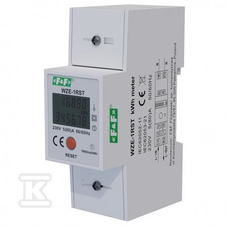 Jednofazowy licznik zużycia energii 45A z funkcją RESET WZE-1RST - obrazek 1