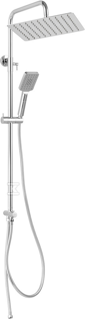 Zestaw natryskowy z deszczownią, chrom WIZARD SQUARE PRO NP48 - obrazek 1
