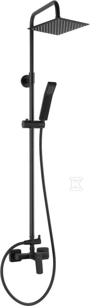 Zestaw prysznicowy przesuwny 1 strumieniowy VITTO VERDELINE NP81 z baterią BVI7UVL, czarny NP81-BVI7UVL-BL - obrazek 1