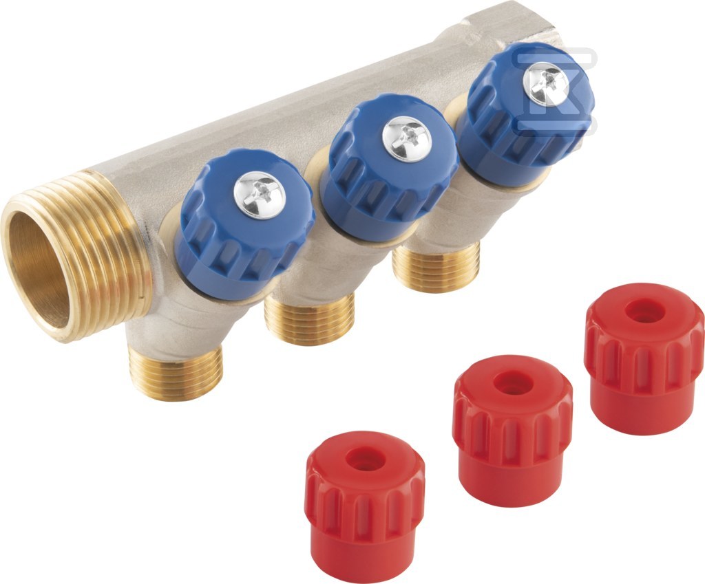 Rozdzielacz sanitarny 1"x1/2", 4-drogowy RDW250400 - obrazek 1