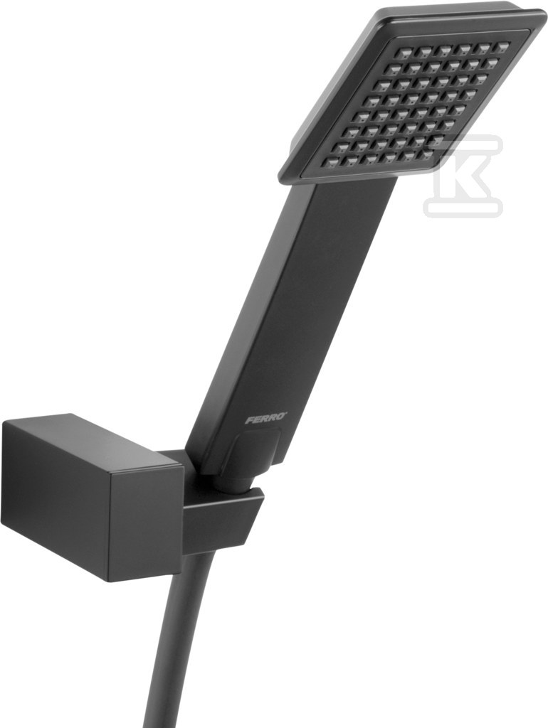 Zestaw prysznicowy 1 strumieniowy punktowy Sinus czarny U170BL-B - obrazek 1