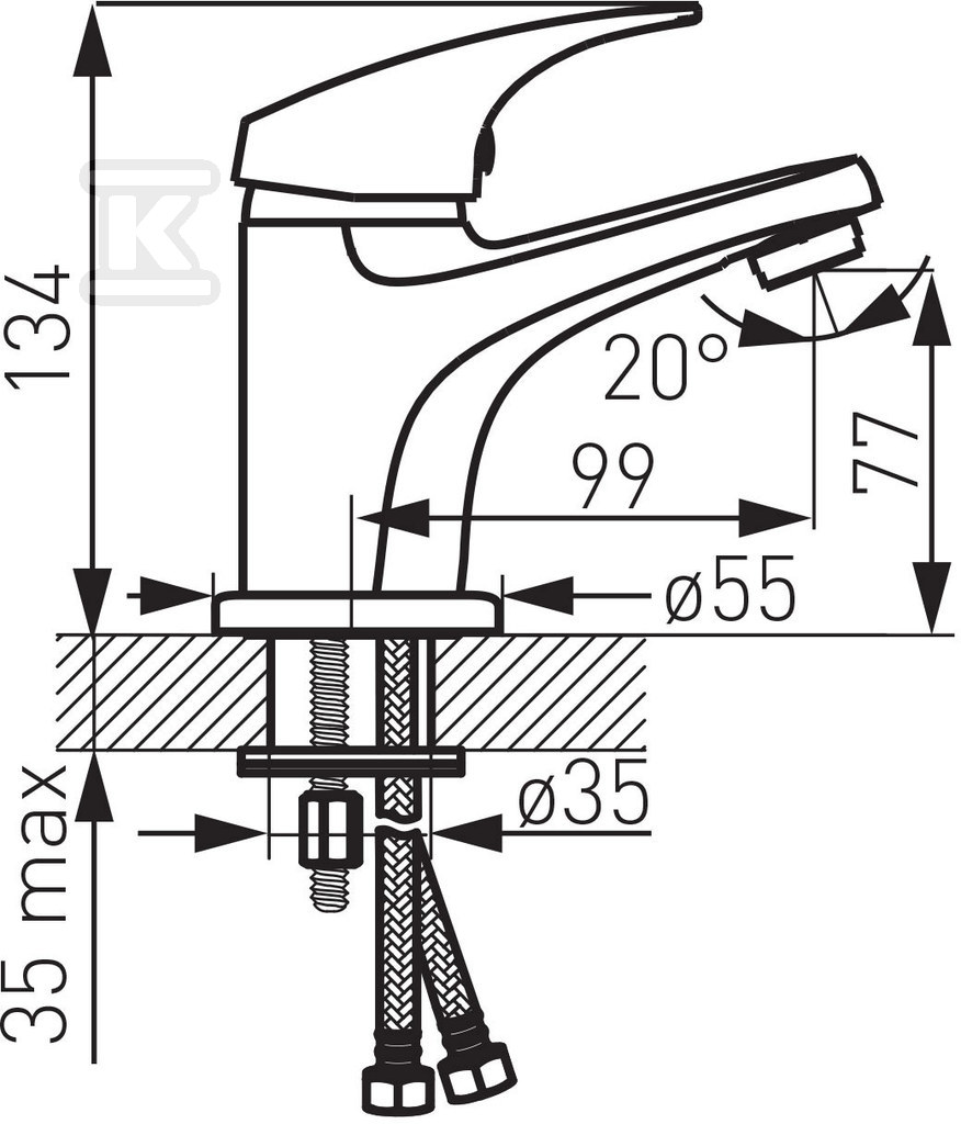 Bateria umywalkowa ONE LA chrom BFO2-LA - obrazek 2
