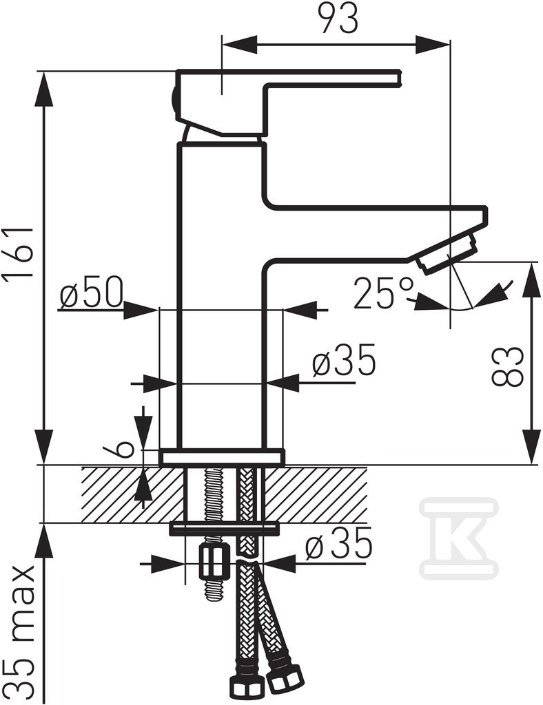 Bateria umywalkowa ZICCO LB stojąca, chrom BZI2-LB - obrazek 2
