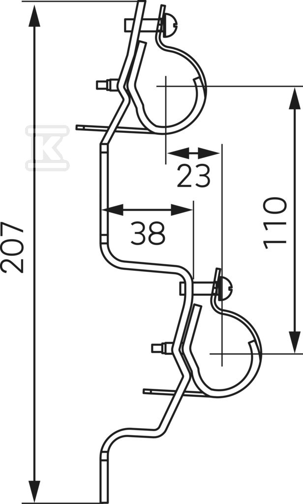 Komplet uchwytów do rozdzielaczy sanitarnych 3/4" LC2RDW20 - obrazek 2