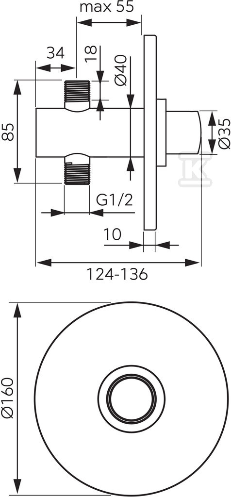 Bateria natryskowa podtynkowa PRESSTIGE PRO czasowa, chrom Z503 - obrazek 2