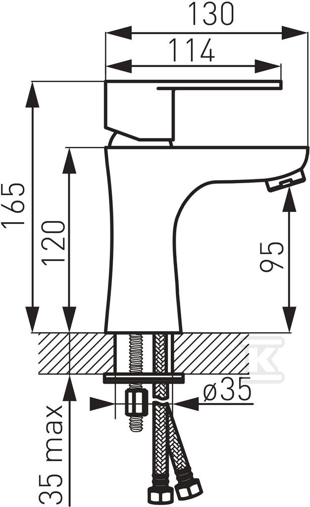 Bateria umywalkowa ALGEO LB stojąca, chrom BAG2-LB - obrazek 2