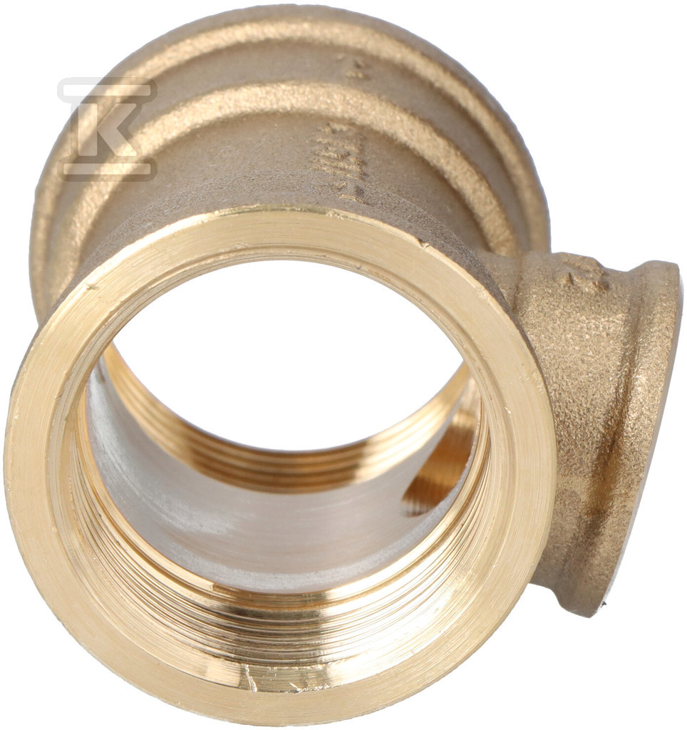 Trójnik redukcyjny mosiężny 1"x1/2"x1" żółty T09Z - obrazek 2