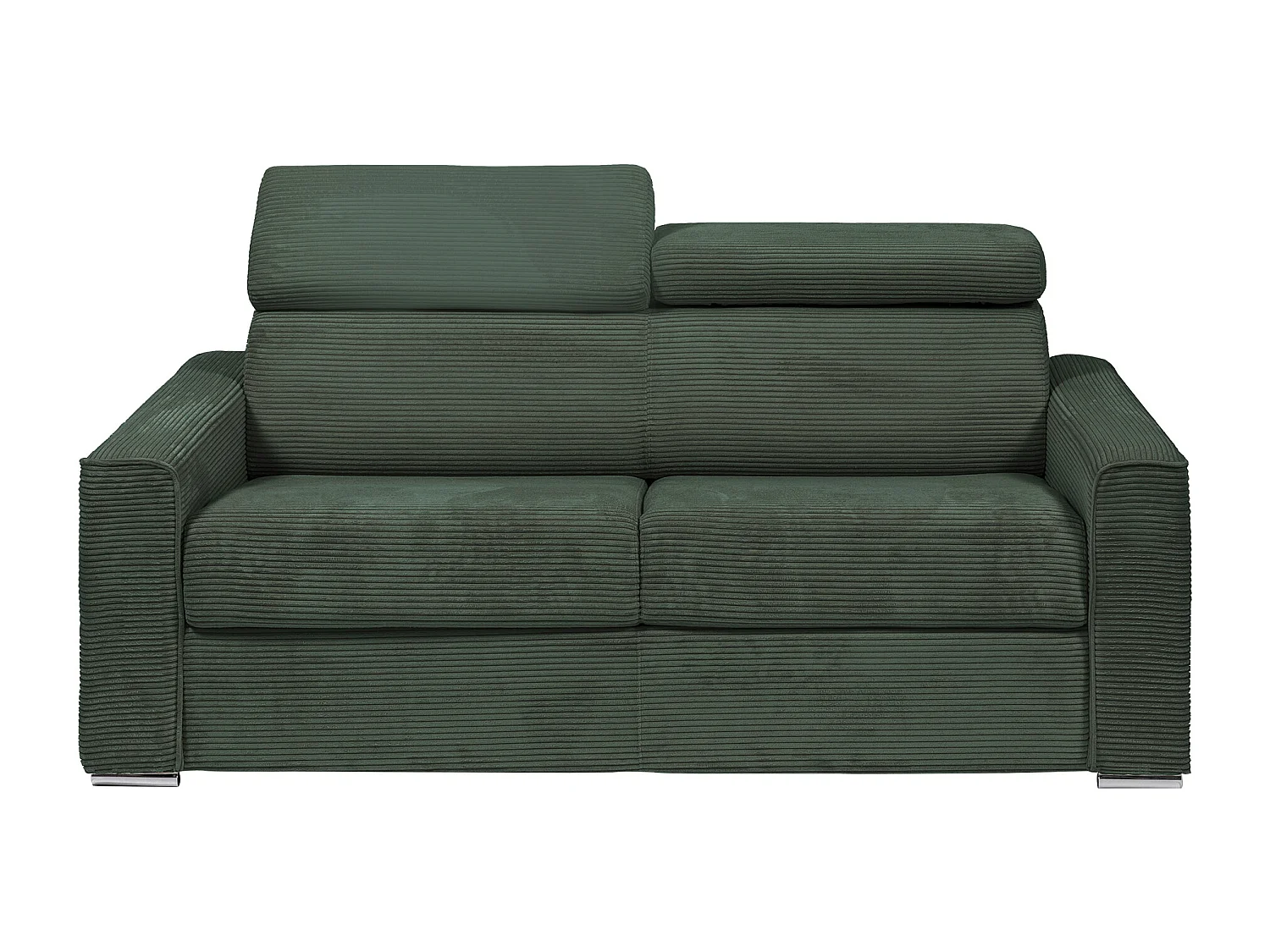 Kanapa 4 osobowa rozkładana typu express z zielonego sztruksu - Miejsce do spania 160 cm - Materac 18 cm - VIZIR 1652917 - obrazek 1