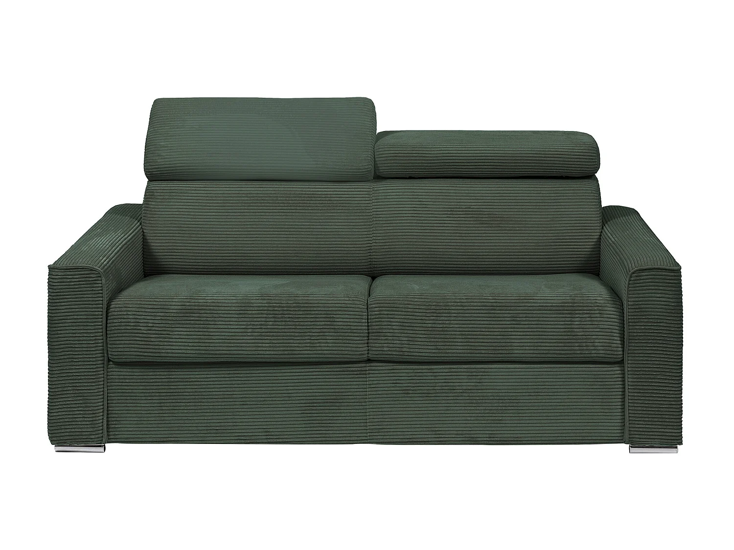 Kanapa 3 osobowa rozkładana typu express z zielonego sztruksu - Miejsce do spania z szerokimi listewkami 140 cm - Materac 22 cm - VIZIR 1651831 - obrazek 1